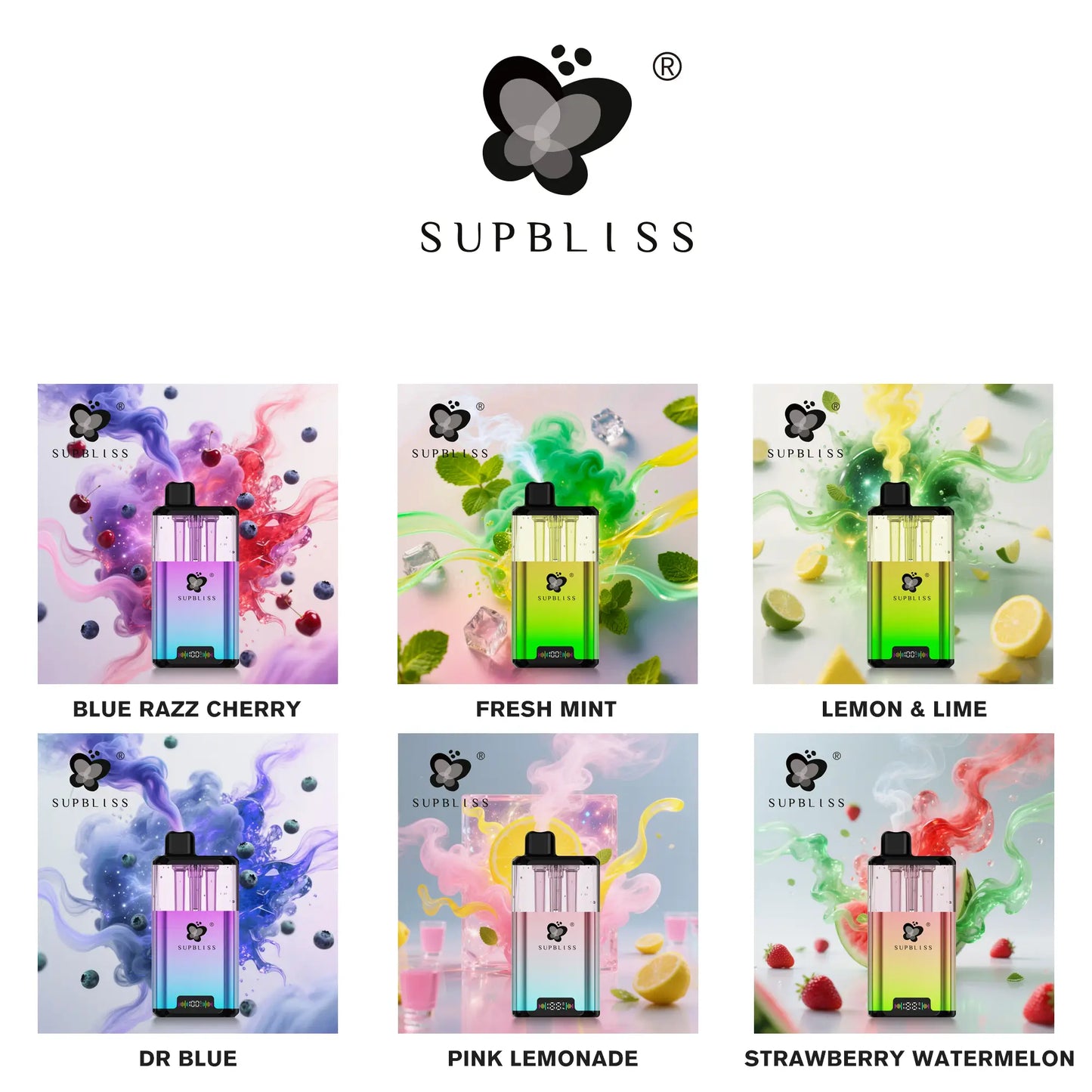 Supbliss Ace 40K Dual Flavors Pod System 24 Flavors and 2 Nicotine Strengths Available