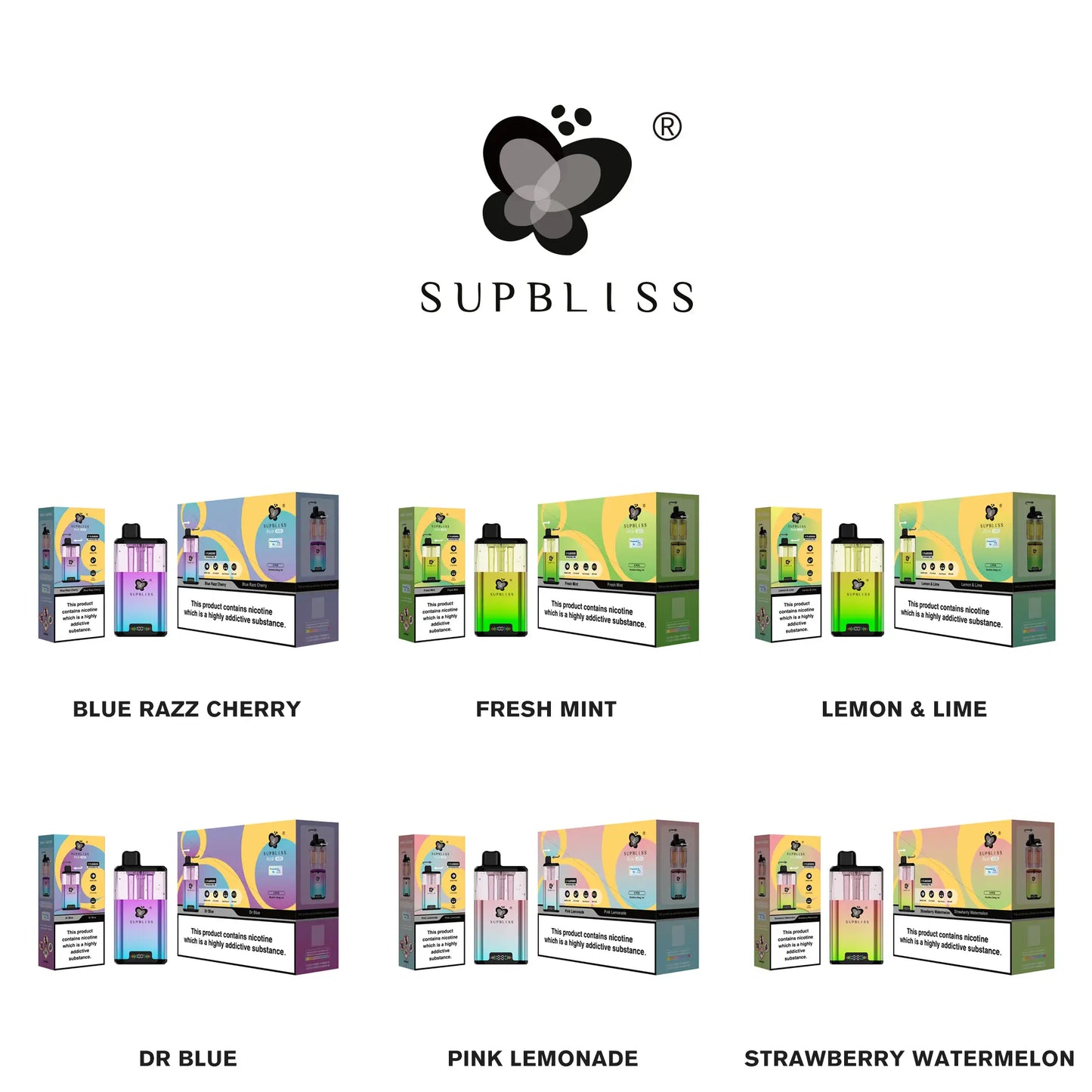 Supbliss Ace 40K Dual Flavors Pod System 24 Flavors and 2 Nicotine Strengths Available