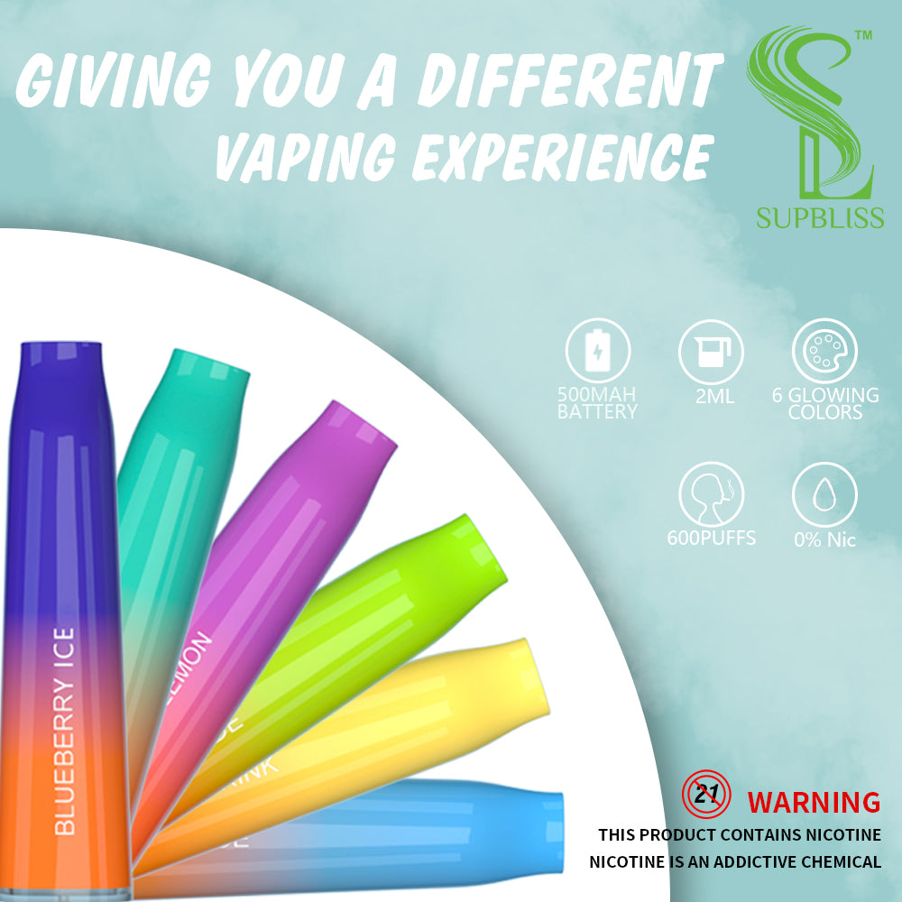 Supbliss Ubar 600puffs Disposable Vape Pen -2ML