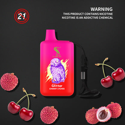 Supbliss Glitter 5800 Disposable Vape, 12 Flavors and 4 Nicotine Strengths Available