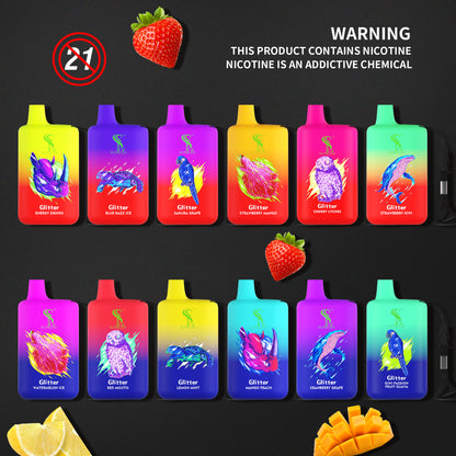 Supbliss Glitter 5800 Disposable Vape, 12 Flavors and 4 Nicotine Strengths Available