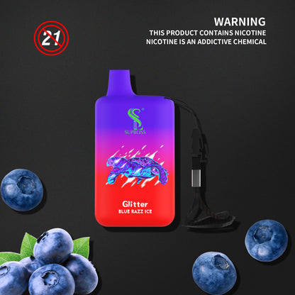 Supbliss Glitter 5800 Disposable Vape, 12 Flavors and 4 Nicotine Strengths Available