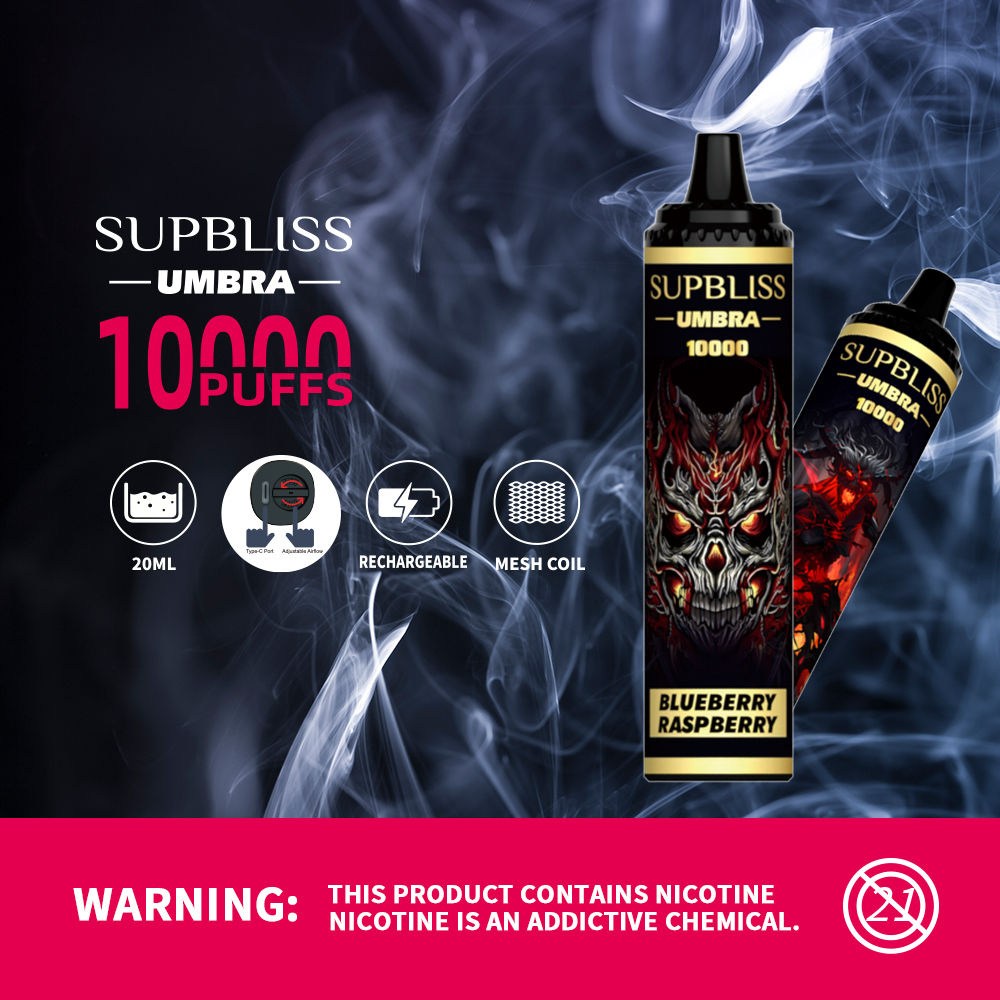 Supbliss Umbra 10000 Disposable Vape, 12 Flavors and 4 Nicotine Strengths Available